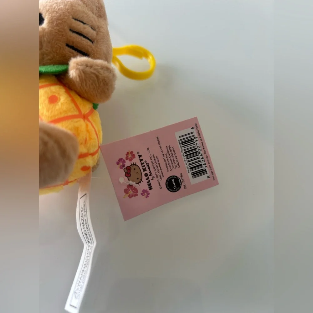 Hello Kitty tan Hawaii Exclusive Pineapple Plush Keychain
